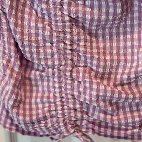 Zara Blogger Fave Purple Gingham Mini Dress Size Medium - Picture 4 of 5
